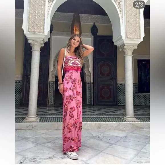 Zara blogger favorite strapless wide leg jumpsuit NWT - Picture 3 of 12